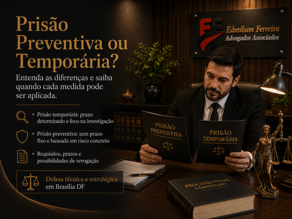 Diferença entre Prisão Preventiva e Temporária